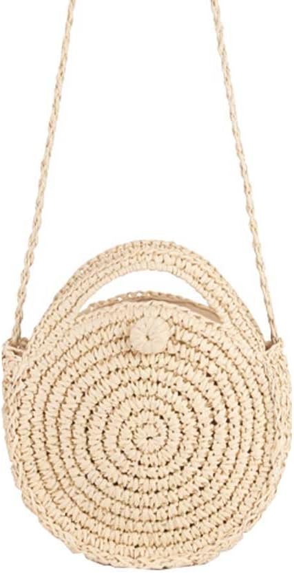 Mini Handmade Round Straw Beach Bag Shoulder bag for women