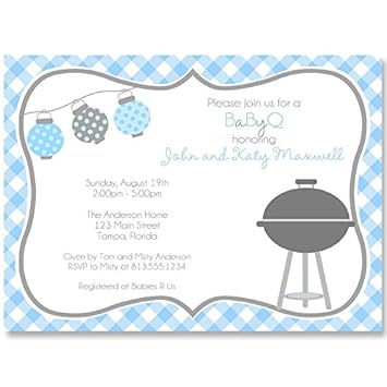 Amazon Com Baby Shower Invitations Baby Q Boys Blue Gray Amazon Com Baby Shower Invitations Baby Q Boys Blue Gray