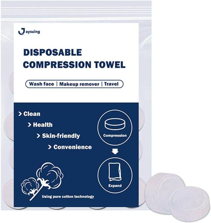 FraftO 10/20/50 PCS Compressed Towel/Magic Wipe Soft Cotton Expandable Just Add Water