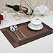U'Artlines Placemat, Crossweave Woven Vinyl Placemat Washable Table Mats Brown