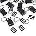 Coopay 1.5 inch Plastic Buckles Kit Include 5 Yards Black Nylon Webbing Strap, 5 Pack Side Release Plastic Buckles，5 Pack Tri-Glide Slides and 5 Pack D Rings