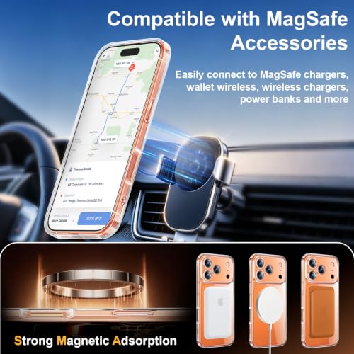 Yohii Magnetic Case for iPhone 17 Pro Max with 1 Tempered Glass and Cord, Compatible with MagSafe [Camera Protection] Anti-Scratch Shockproof Military Cover – Transparent
