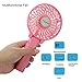 Topwell Handfan Rechargeable Fans Portable Handheld Mini Fan Battery Operated Cooling Fan Electric Personal Fans Foldable Fans with 18650 Battery for Home and Travel (Pink)