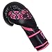 Hawk Pink Boxing Gloves Ladies Women's Flowers Girls Leather Training Gloves Bag Gloves Mitts Muay Thai Kick Boxing Gloves (Black, 16oz)