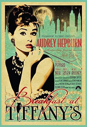 BidesignBidesign Audrey Hepburn Breakfast at Tiffanys Custom Metal Sign 8X12in-Bar Cafe Restaurant Home Decor
