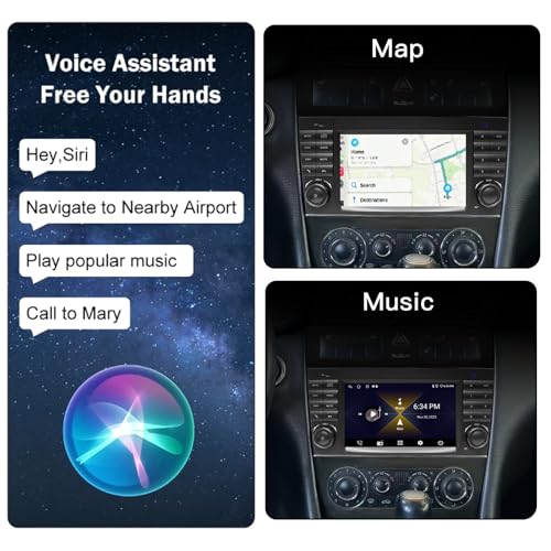 7 Inch 2+64G Car Stereo for Mercedes Benz C G CLK Class W203 W463 A160 Carplay Android 13 Auto Radio Upgrade Touch Screen Dsp Navigation GPS 2004-2007