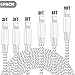 iPhone Charger, MFi Certified Cable 6Pack 3FT 3FT 3FT 6FT 6FT 10FT Extra Long Nylon Braided USB Fast Charging& Syncing Cord Compatible with iPhone/XS/XR/X/8/8Plus/7/7Plus/6S/6Plus/Pad More