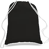 TBF 12 Pack Bulk Cotton Canvas Drawstring Backpack Bags (14" W x 18" H) - Perfect for DIY, Crafts, Events & More