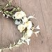 Floral Fall Adjustable Bridal Flower Garland Headband Flower Crown Hair Wreath Halo F-83 (A-Champagne)