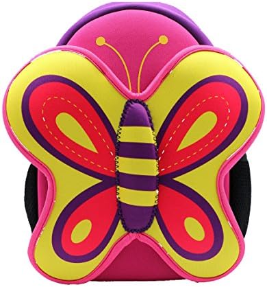 Neoprene Cartoon Animal Series Schoolbag for Little Kid Toddler Preschool Insulated Water-Resistant Lunch Bag Backpack (butterfly)