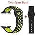 Yunsea Soft Sport Durable Silicone Double Color Black Volt Yellow Band with Black Solid Color Silicone Wirst Replacement Strap Band for Apple Watch Series 1 / 2 / 3,42mm,M/L