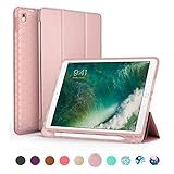 SWEES Compatible iPad Air (3rd Gen) 10.5" 2019 / iPad Pro 10.5 2017 Case, Slim Full Body Protective Smart Cover Leather Case Shockproof with Stand Built-in Apple Pencil Holder, Rose Gold