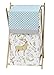 Sweet Jojo Designs Baby/Kids Clothes Laundry Hamper for Blue, Grey and White Woodland Animal Toile Girl or Boy Bedding