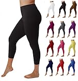 Lush Moda Seamless Capri Length Basic Cropped Leggings - Plus Size