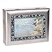 Cottage Garden On Your Confirmation May God Bless Brushed Silvertone Jeweled Music Box Plays On Eagle's Wings