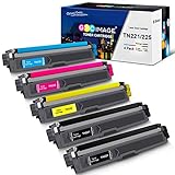GPC Image Compatible Toner Cartridge Replacement for Brother TN221 TN225 to use with MFC-9130CW HL-3170CDW MFC-9340CDW HL-3140CW HL-3180CDW MFC-9330CDW Printer (2 Black, 1 Cyan, 1 Magenta, 1 Yellow)