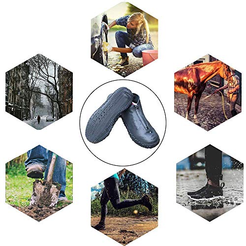 MATOP Silicone Waterproof Shoe Cover,Reusable No-Slip Rain Snow Boot Overshoes with Waterproof Zipper for Cycling,Camping,Fishing,Garden,Outdoor - Thumbnail 6