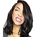 BEEOS Lace Front Human Hair Wigs for Black Women Wavy Bob Wig 14 Inch