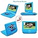 UEME Portable DVD CD Player with 9 Inch LCD Screen, Car Headrest Canvas Case, Remote Control, SD Card Slot and USB Port, Personal DVD Player with Rechargeable Battery PD-0093 (Blue)