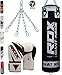 RDX Punching Bag UNFILLED Set Muay Thai Training Punch Gloves with Hanging Chain, Great for MMA, Kick Boxing, Martial Arts, Available in 4FT 5FT