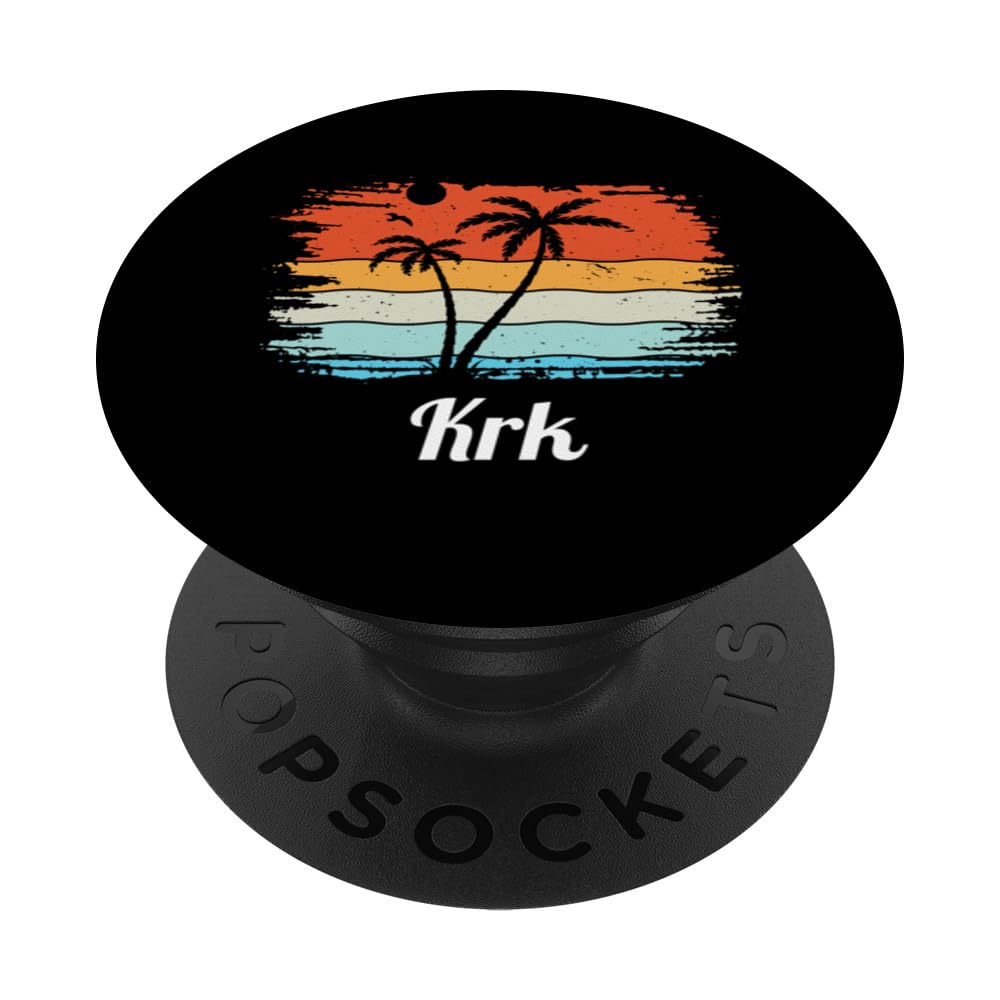 Krk Souvenir Vintage Summer Vacation PopSockets Swappable PopGrip