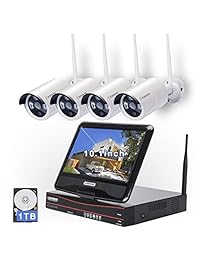 Cromorc - Sistema de cámara de seguridad inalámbrico (4 canales, 1080P, WiFi, NVR)
