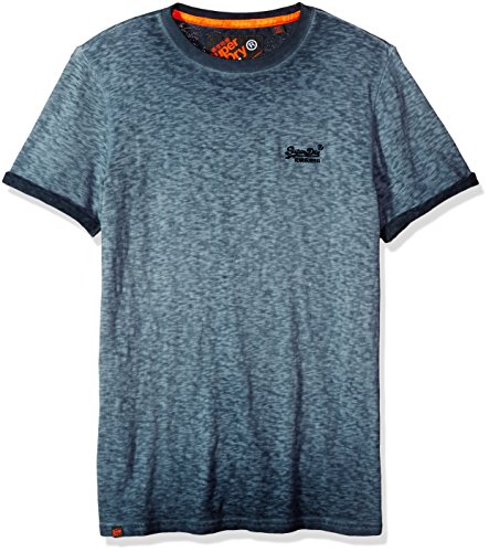 Superdry Men's Orange Label Low Roller Short Sleeve T-Shirt, Resort/Riverianavy, S