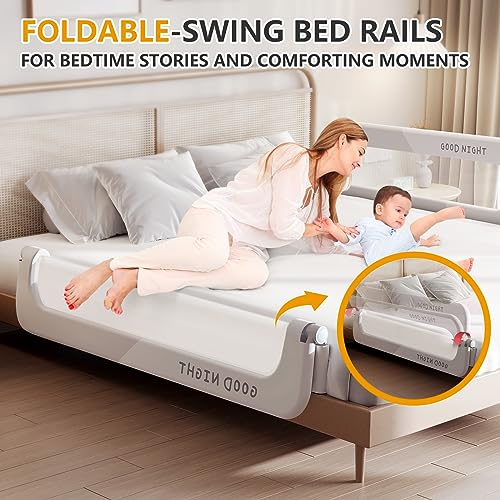 strenkitech Toddler Bed Rails for Crib | Foldable Bed Rail for Toddlers | Portable Baby Bed Rails Guard Bumper for Baby Kids | Safe Bed Side Rail for Twin, Queen, King, Full Size Beds (48inches)