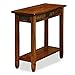 Leick Home Sibley End Table, Solid Wood, 12 in. Wide, Slate Tile Detail, 1 Lower Shelf, Narrow Width, Easy-Assembly, Rustic Oak, 24.0 in. L x 12.0 in. W x 24.0 in. H, 10060