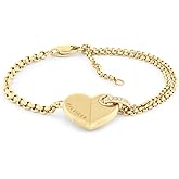 Tommy Hilfiger Women's Jewelry - Stainless Steel Pendant Bracelet with Lobster Closure- Bold Heart Design, Fashion Accessory - Gift for Her