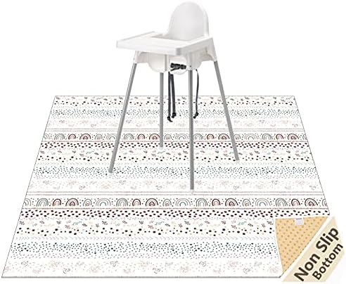 WOMUMON Splat Mat for Under High Chair/Arts/Crafts, Washable Spill