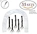ID Badge Holder Lanyards for ID Badges - ID Holder for Lanyard Nurse Badge Reel ID Card Holder Lanyard Name Badge Holder - ID Lanyard Name Tag Holder Plastic Card Sleeves - Black Horizontal - 55 Sets