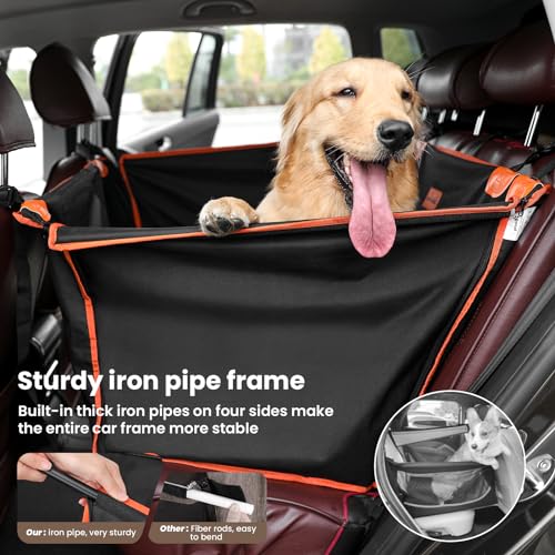 Pecute Car Seat for Large Dog, Pet Car Seat Protector with Safety Belt Extra Space, Waterproof Car Seat Cover Suitable for Back Seats