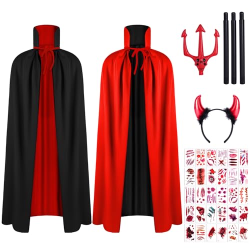 Devil Fork, Horn Headband, Scar Tattoos, Cape