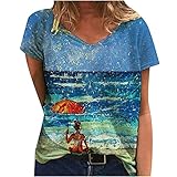 889 Cute Short Sleeve Tshirt for Women V Neck Tops