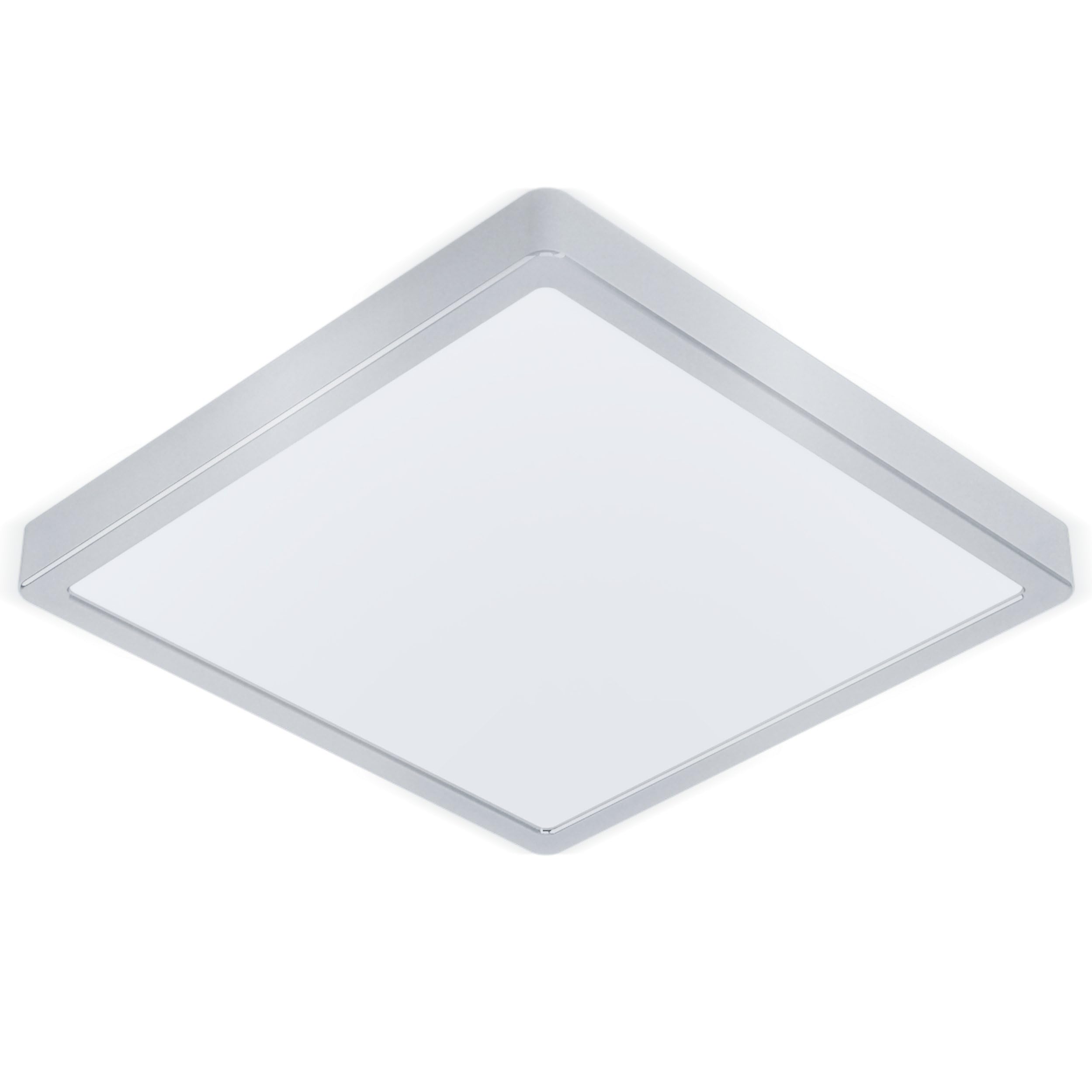 Eglo Molay LED Ceiling Lamp, Steel and Plastic Coloured in Silver and White Flush Mount Ceiling Light, LED Surface Mounted Lamp, Warm White, L x W 28,5 cm (11.2")