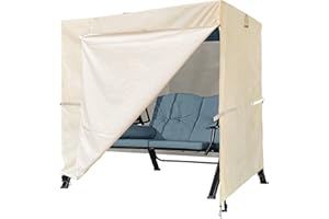 SLAN ARROW Ourdoor Swing Cove,2 Triple Seater Hammock Cover Garden Swing Cover Garden Hammock Glider Chair Cover Outdoor Swing Cover UV Resistant Swing Canopy Cover (65 * 49 * 66 inch) Beige