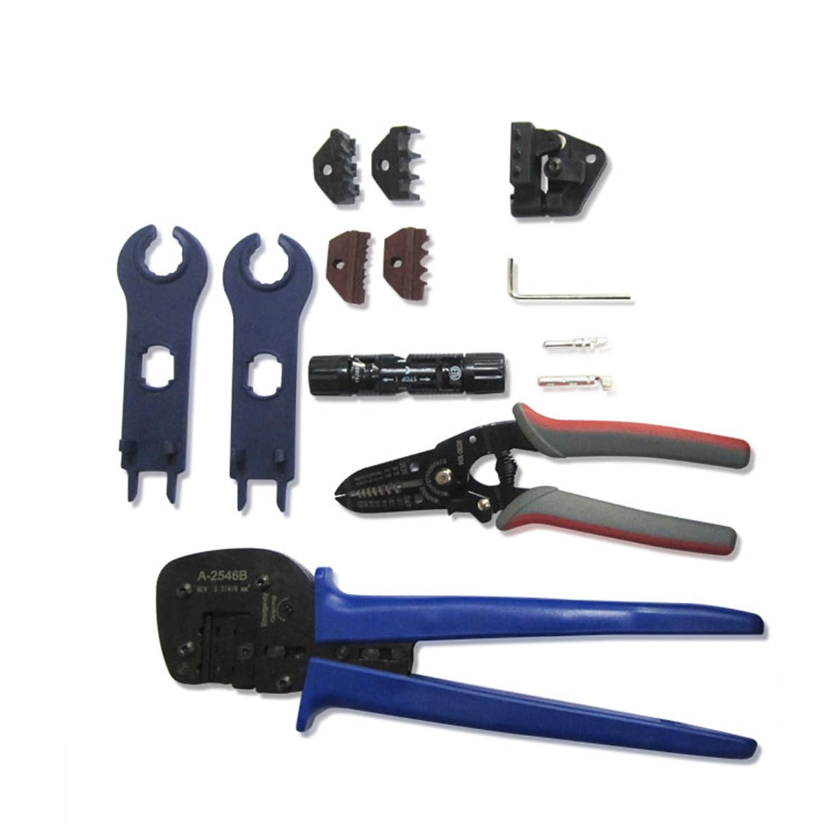 ZONADAH Wire Crimper Stripper Tools Set Solar Panel Crimping Tool Solar Wiring Connector Cut Kit + 1pcs Male Female Solar Panel Cable Connectors