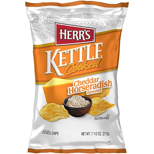 Herr's Cheddar Horseradish Kettle Chips, 7.5 Ounce ( Pack May Vary