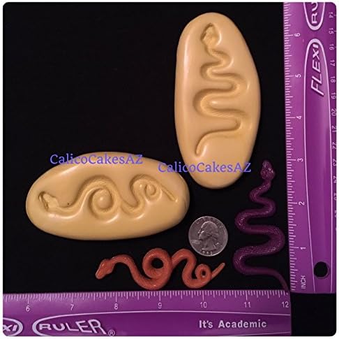 2 Snake Fondant Mold Set Chocolate Candy Gumpaste Soap Resin Clay