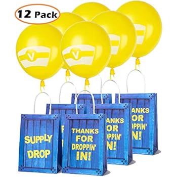 Amazon.com: Bchocks Game Party Gift Bags For Fortnite Party Gift Bags With Latex Balloons Set ...