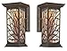Glenwillow One-Light LED Outdoor Wall Lantern with Clear Seeded Glass, Victorian Bronze Finish (2-Pack)