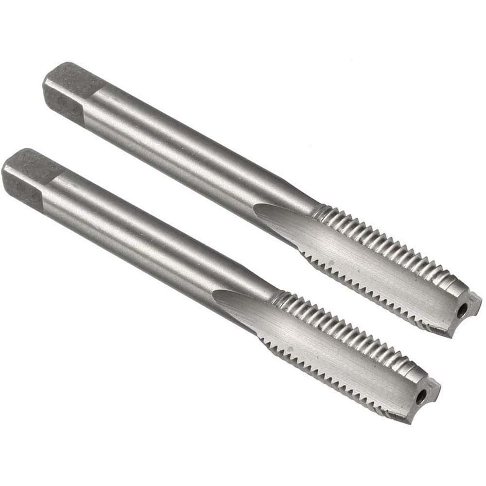 ANCLLO 2pcs Metric Machine Tap M10 x 1.25mm H2 HSS Uncoated 3 Straight Flutes Thread Tapping DIY Tool