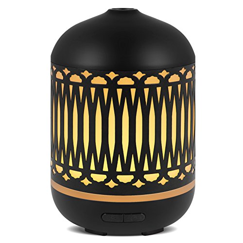 InnoGear Iron Cover Aromatherapy Essential Oil Diffuser Ultrasonic Cool Mist Humidifier with Candle Light Effect 7 Color LED Nightlight Waterless Auto Shut-off for Home Yoga Spa Office