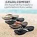 Powerstep Men's Arch Support Orthotic Flip Flop Sandals with Shock Absorbing Sole, Lightweight Non-Slip Tread, Black, 10