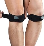 [2 Pack] Sable Knee Brace Patella Strap, Patellar Support Stabilizer Strap with Adjustable Band, Knee Pain Relief for Running, Hiking, Volleyball, ACL, Arthritis and Injury Recovery - Upgraded