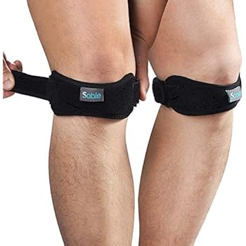 [2 Pack] Sable Knee Brace Patella Strap, Patellar Support Stabilizer Strap with Adjustable Band, Knee Pain Relief for Running, Hiking, Volleyball, ACL, Arthritis and Injury Recovery - Upgraded