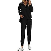 PRETTYGARDEN Long Sleeve Half Zip Sweatsuits Women 2 Piece Outfit Spring Casual Sweatshirt Sweatpants Lounge Set Tracksuit