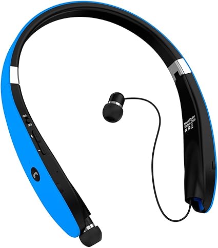 Amazon Bluetoothイヤホン ワイヤレス ヘッドフォン 16時間連続再生 折り畳み式 ネックバンド型イヤホン 伸び縮む耳栓 Ipx4防水 ステレオ高音質 Cvc6 0ノイズキャンセリング搭載 マイク内蔵 ハンズフリー通話 スポーツ仕様 Iphone Androidなどに対応 1年保証付