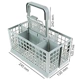 First4Spares Universal Dishwasher Cutlery Silverware Basket Holder Grey